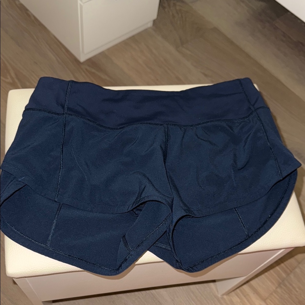 WORN lululemon speed up shorts navy size 2; 2.5